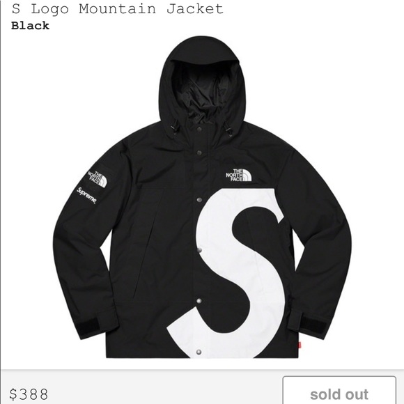 Supreme x TNF mountain jacket s logo